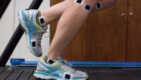 A person running on a treadmill.